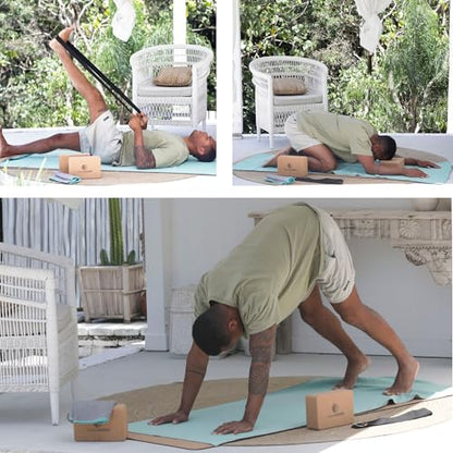 72" x 26.75" Long Hot Yoga Mat Towel Plus Compact Face Towel