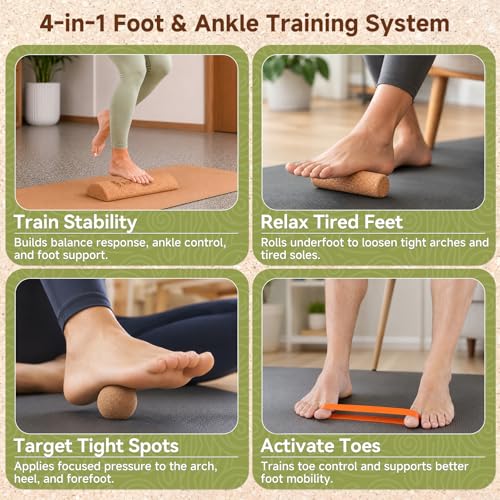 Rocalt Cork Balance Board, Foot and Ankle Strengthener Kit