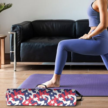 Yoga Mat Bag for Women & Men Full-Zip Yoga Mat Carrier Bag for Class Workout Park with Adjustable Strap - color: Camouflage Red Flag