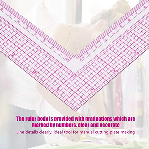 Plastic L Shape Ruler Curve Sewing Measure Professional Tailor Craft Tool(5808) 21.5 * 21.5cm / 8.5 * 8.5inch 28-53g