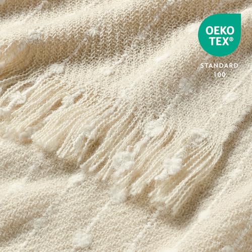 BOURINA Faux Cashmere Throw Blanket, Soft Sofa Blanket, Beige 50x60 inch - color: Beige