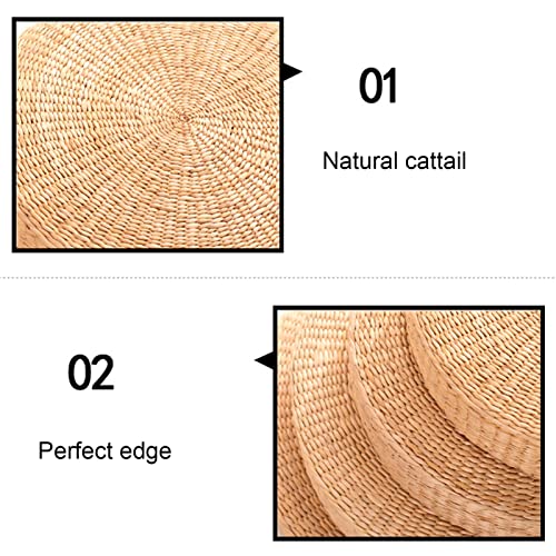 Japanese Round Floor Seat Cushion, Padded Knitted Straw Tatami Floor Cushion, Meditation Mat Prayer Pillow for Kneeling 45cm - size: 45cm