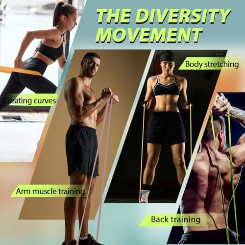 LEEKEY 5-Level Pull Up Assistance Bands Full-Body Training | Resistance Bands with Grip、Door Anchor Physical Therapy Home Gym Workouts Strength Bands for Senior/Adults - style: 5-125LBS MORANDI