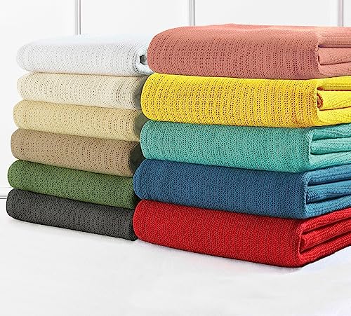 Fiesta - Twin/Twin XL Blanket, Thermal Weave Cotton, Cozy Home Decor (Twin/Twin XL, Cream) - color: Cream, size: Twin/Twin XL