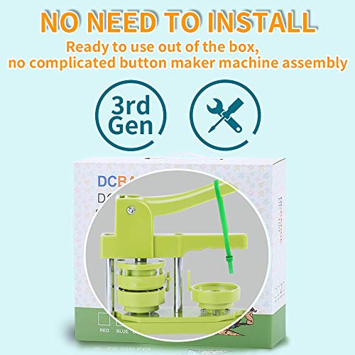Button Maker Machine 58mm - (3rd Gen) Installation-Free 58mm(2.25in) DIY Pin Badge Button Maker Press Machine Badge Punch Press with Free 100pcs Button Parts&Pictures&Circle Cutter - size: Round - 58 mm