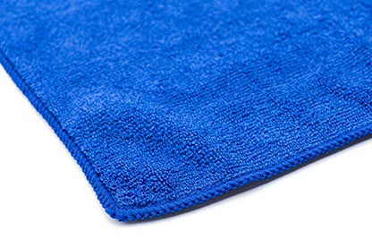 The Rag Company - Sport & Workout Towel - Gym, Exercise, Fitness, Spa, Ultra Soft, Super Absorbent, Fast Drying Premium Microfiber, 320gsm, 16in x 27in (3-Pack) (Royal Blue + Light Blue + Black) - color: Royal Blue + Light Blue + Black