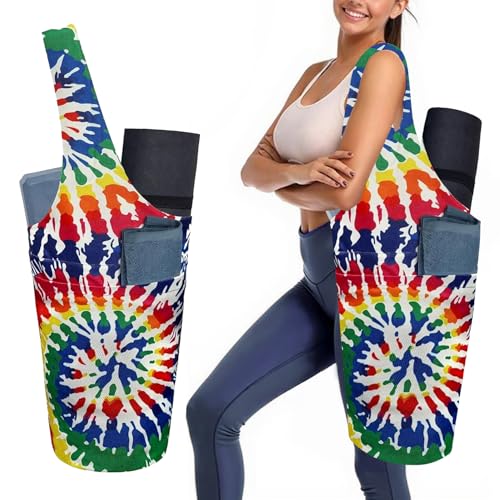 Yoga Mat Bag Carrier for Women with Side Large Pocket Durable Linen Workout Gym Travel Storage Pilates Mats - color: yoga bag - 02