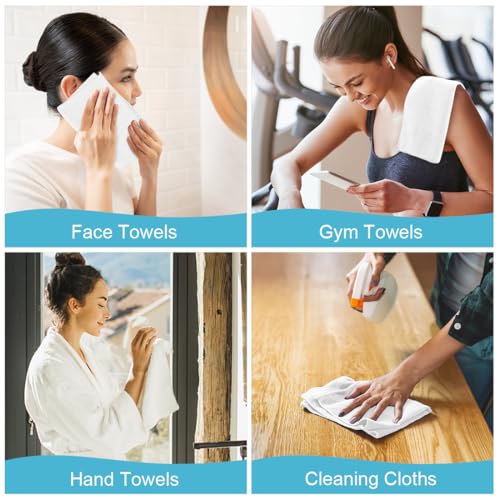 Orighty Wash Cloths, Face Towels 12x12 Inch 20 Pack - color: White