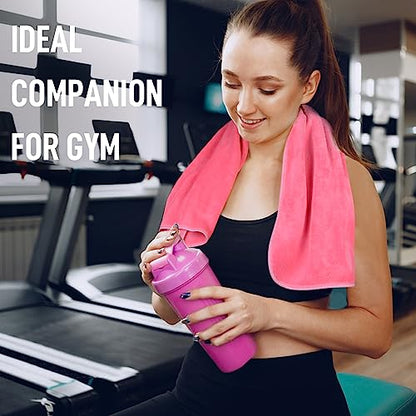 SINLAND Microfiber Gym Towels, Workout Sweat Towel 16x32In - color: Dark Pinkx3