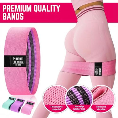 18 Pcs Pilates Kit for Home Workouts Women, 14" Magic Circle with Pilates Ring and Ball Set, 3 Fabric Resistance Bands & 5 Latex Bands for Core Strength, Toning & Flexibility.