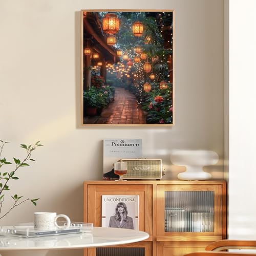 Fountor Landscape Paint by Numbers Kit for Adults Beginner, Adult Paint by Number Kits on Canvas Without Frame, Acrylic Painting by Numbers for Home Decor Gift 16” W x 20”L - color: LOP0306, size: Frameless