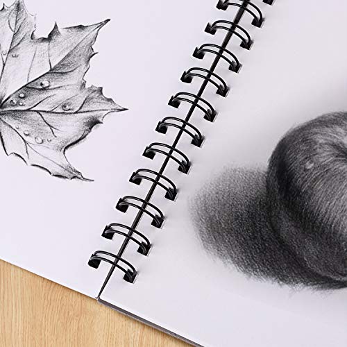 Bachmore 8.5"x11" Hardbound Sketchbook, Left Spiral Sketch Pad with Hardcover, Perforated and Durable Acid Free Drawing Paper, Ideal Art for Adults, Artist Pro & Amateurs