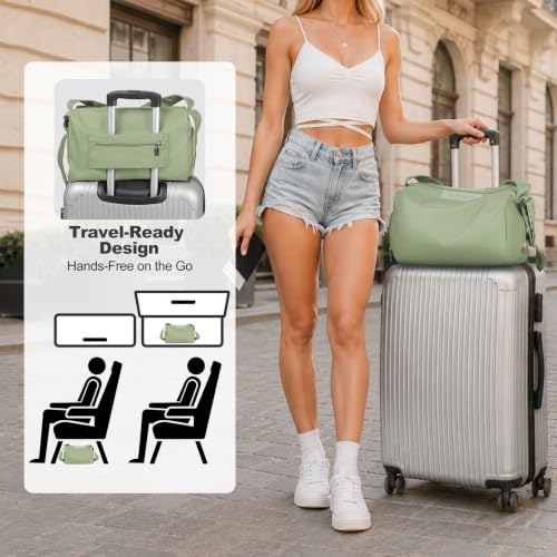 Womens Mini Gym Bag with Shoe Compartment 20L, Olive Green - color: Olive Green