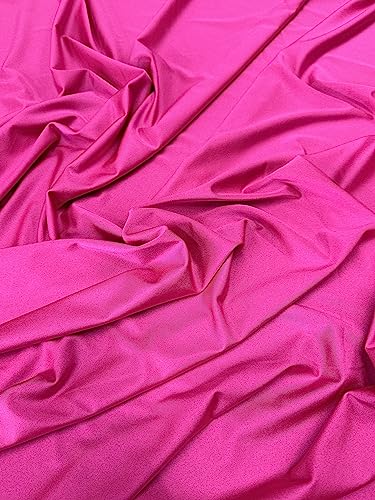 Premium Nylon Lulu Yoga Spandex Fabric - Ultra-Soft & Stretchy 4-Way Stretch Fabric by The Yard - Perfect for Activewear and Swimsuit Fabric, and More -1 Yard - 58 Inch Width (Hot Pink) - color: Hot Pink