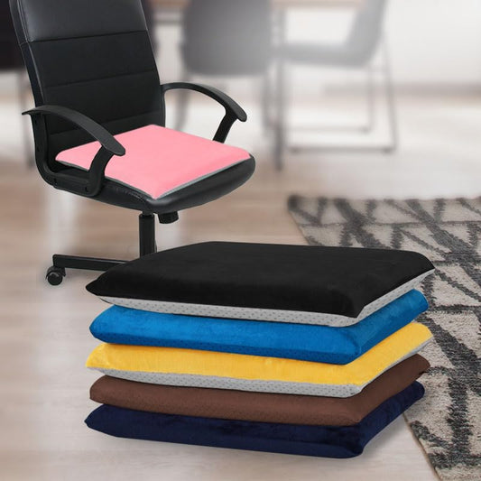 Augld Square Memory Foam Chair Cushion 16x16 in Grey | Soft Velvet Fabric, Non-slip, High Density Memory Foam, Washable, Seat Cushion for Home, Office, School, Car - color: Grey, size: 16x16 In