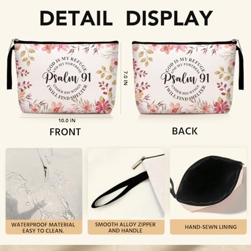 Inspirational Christian Gifts for Women Makeup Bag Bible Cosmetic Bags | Motivational Religious Gifts Makeup Zipper Pouch Bag Scripture Christmas Birthday Gifts Skincare Bag for Lady Female Teacher - color: Multicolor0664