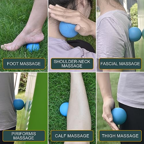 Massage Lacrosse Balls for Myofascial Release (2Pack, Blue and Purple) - color: Blue /Purple