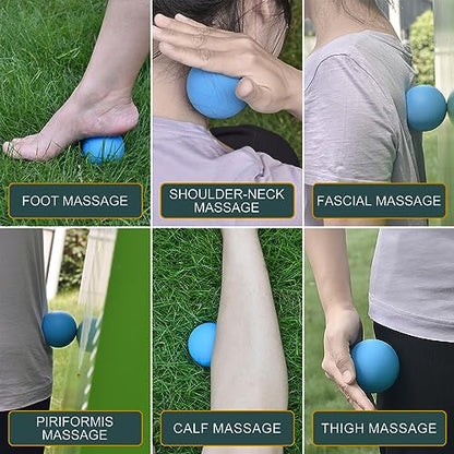 Massage Lacrosse Balls for Myofascial Release (2Pack, Blue and Purple) - color: Blue /Purple