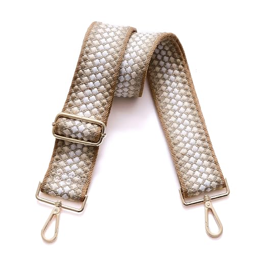 S-Jacorry Purse Strap Replacement Crossbody Wide Shoulder Strap Adjustable Canvas Straps Handbag Strap Replacement Belts - color: Gold Buckel-927