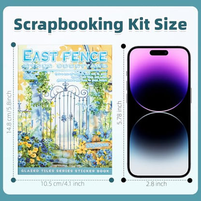 East Garden Sticker Scrapbooking Supplies for Junk Journal, 20 Sheets PET Stickers - Vintage Journaling Stickers, Ephemera Sticker Book Pre Cut(TZ-009-002) - style: East Garden