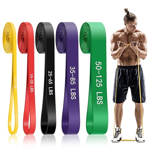 5-Level Resistance Bands for Working Out, Pull Up Assistance Bands - color: 5PCS-Multicolor