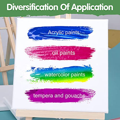ESRICH Canvases for Painting, 36 Pack Canvas Boards 4x4, 6x6, 8x8, 5x7, 8x10, 9x12, 11x14, Round Canvas Panels with 8x8,10x10-Cotton Primed Blank Large Canvases for Acrylic, Oil, Gouache & Tempera. - size: 36 Packs Canvas Panel - 9 Sizes(4 of Each)