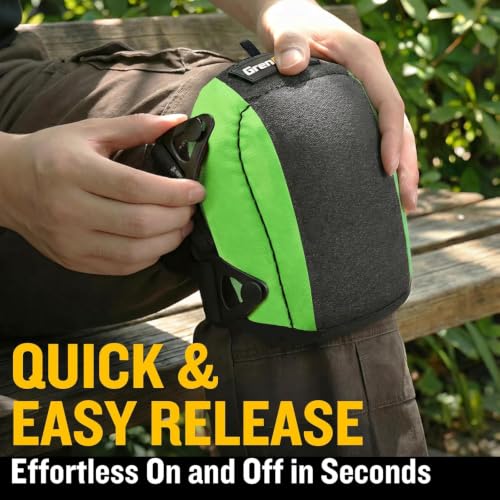 GRENPRO Gardening Knee Pads, Water-Resistant, Quick Buckles, Unisex, Green - color: Green