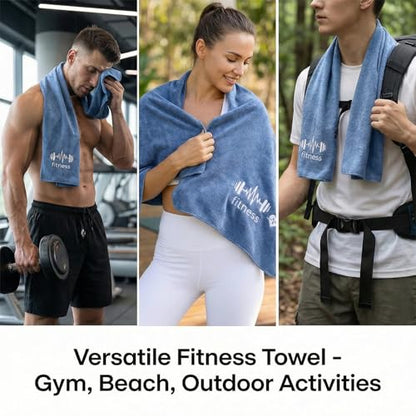 Fitness Towel, Sports Yoga Microfiber Quick-Drying Microfiber Towels for Swimming Gym and Yoga Sweat Pad, Blue - color: Blue