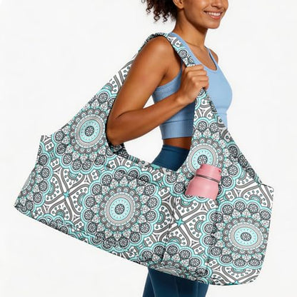 Yoga Mat Bag for Women Men Large Yoga Bag Travel - color: White