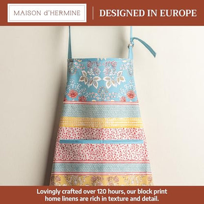 Maison d' Hermine Aprons for women with Pocket 100% Cotton (27.50"x31.50") | Adjustable Neck Strap & long ties Apron Men Chef Wedding Cooking Gardening Server Maid - color: 003 - Marquise