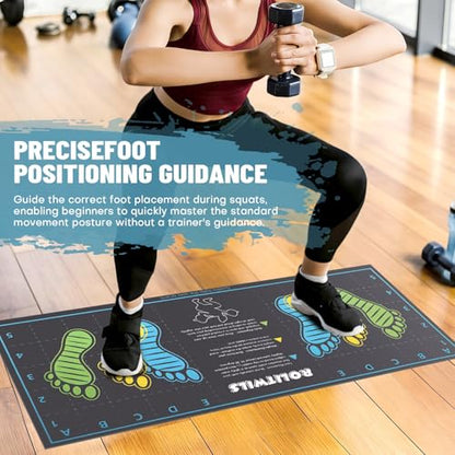 31.5'' X 13.8'' Anti-Slip Squat Mat with Foot Position Guides, Professional-Grade Exercise Mat Perfect for Squats, Leg Training and Lunges, Enhancing Muscle Activation, Versatility and Safety for Home Fitness Enthusiasts - color: Gray