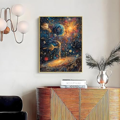Shouruihua Diamond Painting Kits for Adults, Planets Diamond Art Kits | Space, Universe, Gem Art, Diamond Dotz Kits, Diamond Dots, Wall Art, Adult Crafts, Full Round Drill Diamond, 11.8x15.7 in - color: Planets