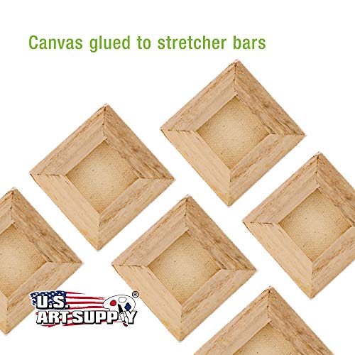 U.S. Art Supply 3x3 Mini Canvases for Painting, 72 Pack Bulk Small Stretched Artist Canvas Professional Primed - Ideal for Arts & Crafts | Mini Primed Artist Stretched Canvas, Ideal for Arts & Crafts, Weddings, Birthdays - size: 3" x 3" - Pack of 72