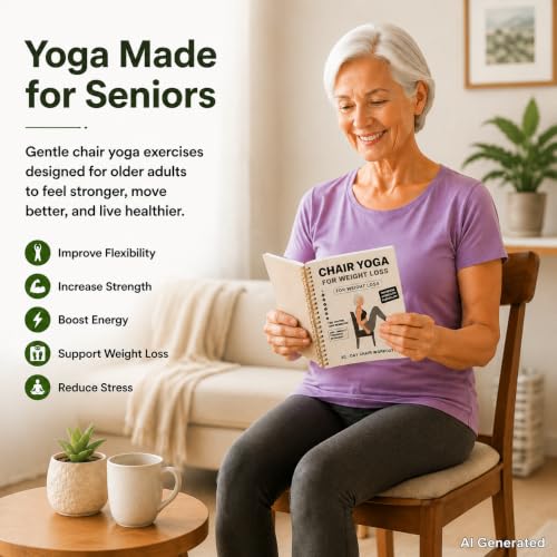 Chair Yoga for Seniors Over 60 Book, 30-Day Balance & Mobility Guide - color: White