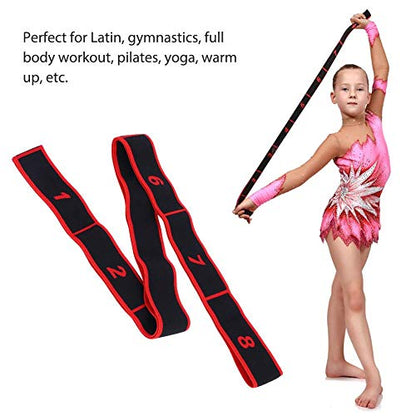 Stretch Band, 8 Loops Elastic Exercise Band for Ballet Dance Gymnastics Training(Red)