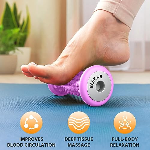 BESKAR Foot Massager Roller for Plantar Fasciitis Relief - color: Purple