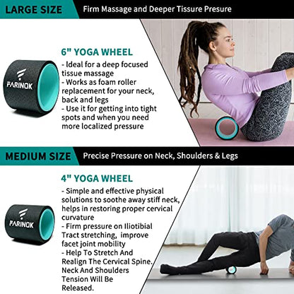 Yoga Wheel Set of 3+1, Upgraded 10MM Thick Back Wheels for Pain Relief - style: SET OF 4