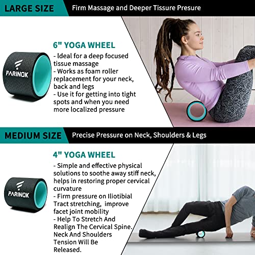 Yoga Wheel Set of 3+1, Upgraded 10MM Thick Back Wheels for Pain Relief - style: SET OF 4
