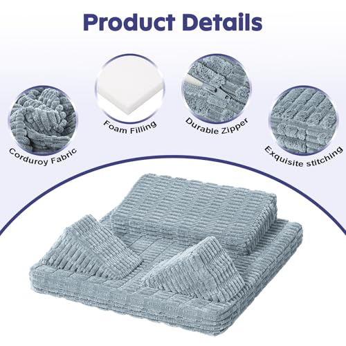Meditation Cushion Set, Meditation Pillow with 3 Piece,Charcoal - color: Charcoal, size: 24X24X2 Inch