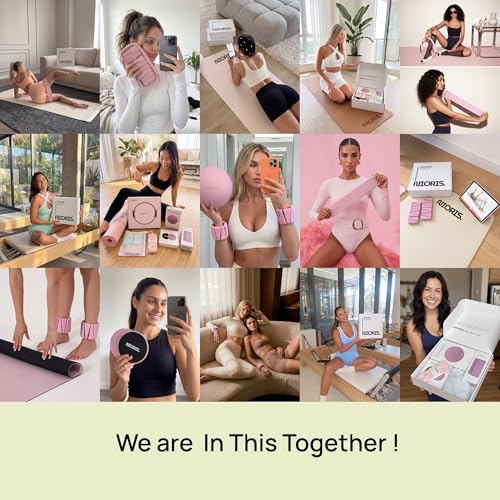 Essential Pilates Equipment Kit – Complete Home Workout Set with Pilates Ring, Pilates Ball, Resistance Bands, Ankle Weights, Sliding Discs & Grip Socks – Guided Full Body Workout Video