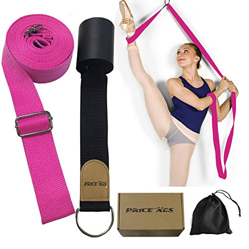 Leg Stretch Band - To Improve Leg Stretching - Easy Install on Door - Perfect Home Equipment For Ballet, Dance And Gymnastic Exercise Flexibility Stretching Strap Foot Stretcher Bands - color: Rose