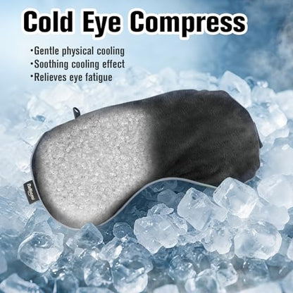 BeHoomi Cooling & Heated Eye Mask, Weighted Eye Mask for Sleeping, Black - color: Black