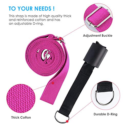 Adjustable Leg Stretcher Lengthen Ballet Stretch Band - Easy Install on Door Flexibility Stretching Leg Strap Great Cheer Dance Gymnastics Trainer Stretching Equipment Taekwondo Training - color: rose