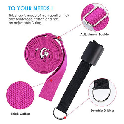 Adjustable Leg Stretcher Lengthen Ballet Stretch Band - Easy Install on Door Flexibility Stretching Leg Strap Great Cheer Dance Gymnastics Trainer Stretching Equipment Taekwondo Training - color: rose