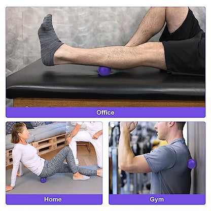 URAQT Spiky Massage Ball Set, 2 Pack Physical Therapy Massage Balls, Hard Lacrosse Ball & Spiky Massage Ball for Myofascial Release and Trigger Point Deep Tissue Massage (Purple) - color: 2pcs-purple