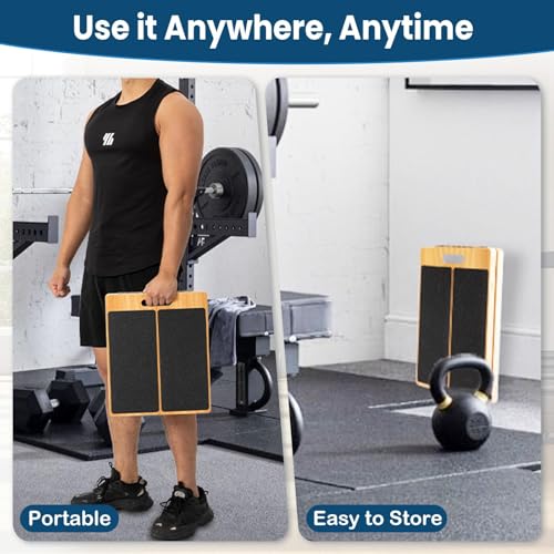 StrongTek Wooden Slant Board, 13-Inch Wide, 5 Adjustable Angles 15°-35° | Non-Slip Surface and Base, Beginner-Friendly Stretching, Squats, Physical Therapy and Rehab, Built-In Carry Handle