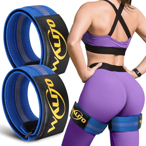 BFR Booty Bands for Women Glutes - Blood Flow Restriction Bands with Weekly Plan for Legs, Butt & Hip Building, Occlusion Bands for Workouts, Best Fabric Bands for Squat Butt & Thigh - color: Blue Bands