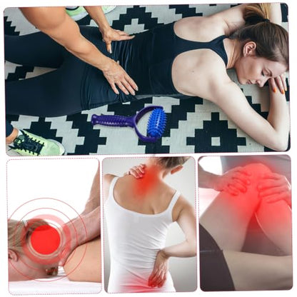 Hand Held Massage Stick Roller for Muscle Relief, Small Blue Abs PVC Massage Roller Comfortable for Full Body Use, for Yoga Enthusiasts and Sedentary Individuals