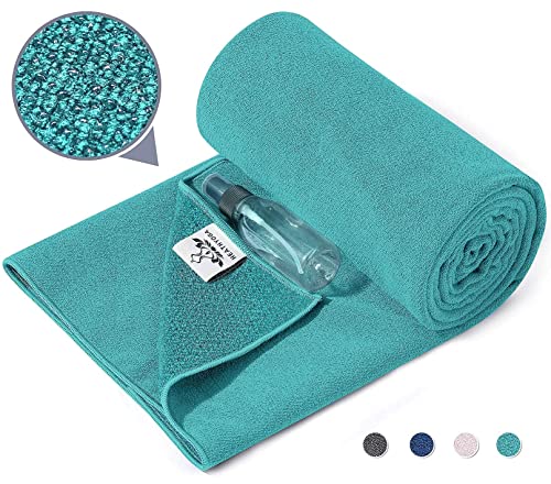 Heathyoga Yoga Sets - Yoga Blocks and Strap Set, Stickyfiber Yoga Towel with Silicone Grip & Free Spray Bottle