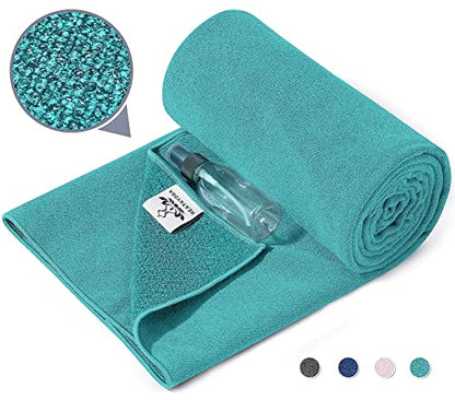Heathyoga Yoga Sets - Yoga Blocks and Strap Set, Stickyfiber Yoga Towel with Silicone Grip & Free Spray Bottle